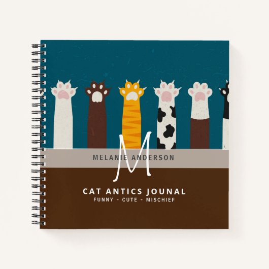 Monogramme CAT Paws Pour Les Carnets De Journal De (Devant)