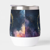 Monogramme céleste Blue Gold Galaxy Sky Planètes (Droite)