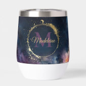 Monogramme céleste Blue Gold Galaxy Sky Planètes (Arrière)