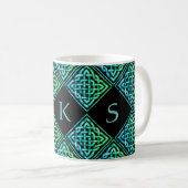 Monogramme Celtic Blue Green 3 Lettres Mug (Devant droit)