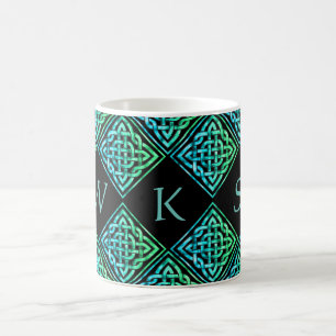 Monogramme Celtic Blue Green 3 Lettres Mug