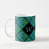 Monogramme Celtic Blue Green 3 Lettres Mug (Gauche)