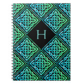 Monogramme Celtic noeud bleu Carnet Motif vert (Devant)