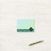 Monogramme Celtic noeud Diamond bleu vert Post-it (Sur un bureau)