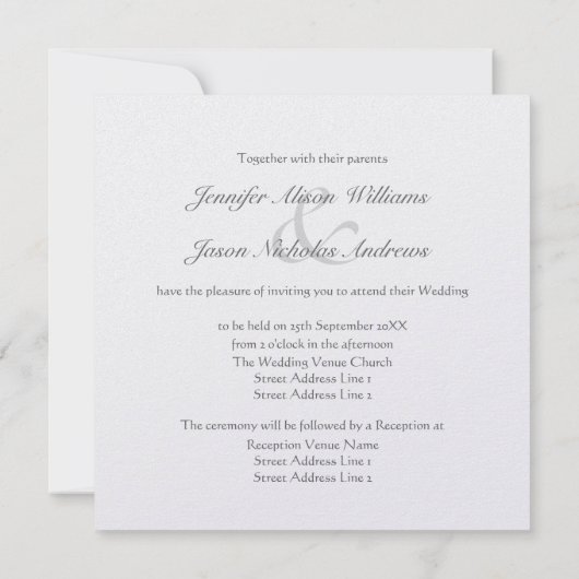 Monogramme Celtique Faire-part de mariage métalliq (Dos)