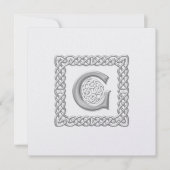 Monogramme celtique G de faire-part de mariage (Devant)