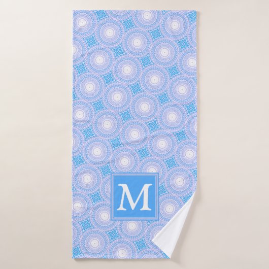 Monogramme Cercles bleu électrique motif (Serviette de bain)