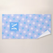 Monogramme Cercles bleu électrique motif (Serviette de bain)