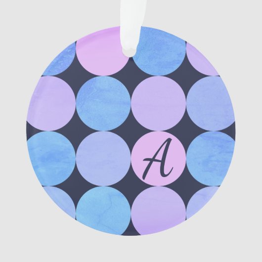 Monogramme Cercles Bleu Violet & Rose (devant)