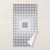 Monogramme Cercles Gris Moderne (Serviette à main)