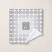 Monogramme Cercles Gris Moderne (Gant de toilette)