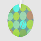 Monogramme Cercles Vert Citron Turquoise & Rouille (devant)