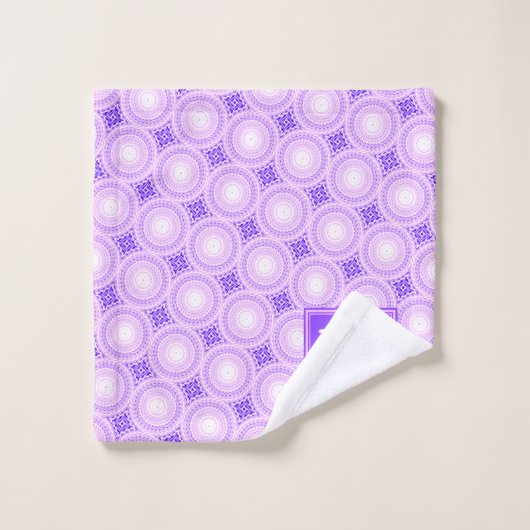 Monogramme cercles violets motif (Gant de toilette)