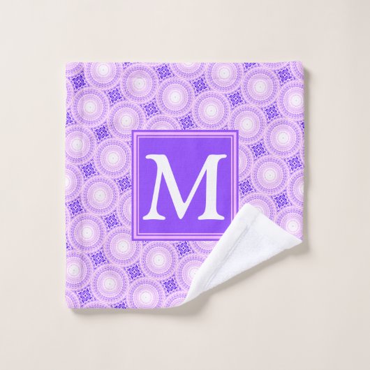 Monogramme cercles violets motif (Gant de toilette)