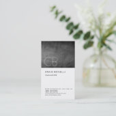 Monogramme Chalkboard Gris Carte de visite attraya (Debout devant)