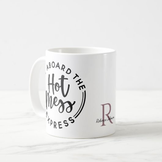 Monogramme Chaud Mess Express café Mug (Devant gauche)