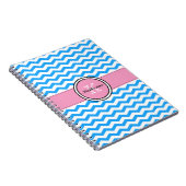 Monogramme Chevron bleu et carnet de notes à (Côté Droit)