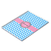 Monogramme Chevron bleu et carnet de notes à (Côté gauche)