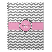 Monogramme Chevron gris et carnet de notes à (Devant)