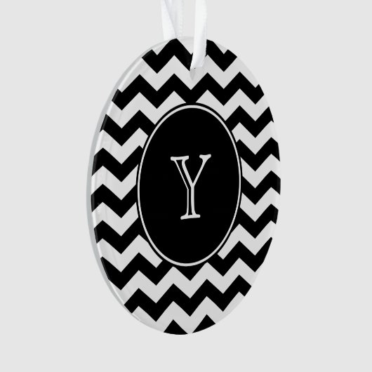 Monogramme Chevron noir et blanc (devant)