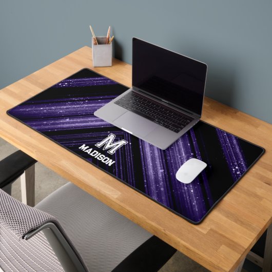 Monogramme chevron noir violet néon métallisé bril (Bureau 2)