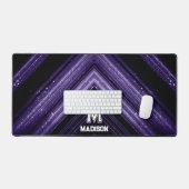 Monogramme chevron noir violet néon métallisé bril (Clavier et souris)
