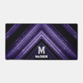 Monogramme chevron noir violet néon métallisé bril (Recto)