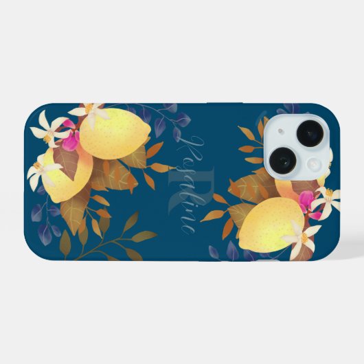 Monogramme chic citron turquoise (Verso Horizontal)