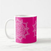 Monogramme chic de mandala de roses indien tasse (Gauche)