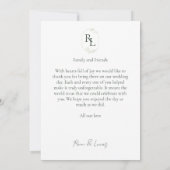 Monogramme Chic Elegant Couple Merci photo (Dos)