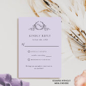 Monogramme Chic Lavande Avec/ Sans Repas RSVP