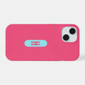 Monogramme Chic Minimaliste Rose Bleu (Verso Horizontal)