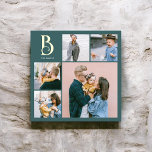 Monogramme Chic Multi Photo Turquoise<br><div class="desc">Elevez votre décor de maison avec notre imprimé d'papier peint carré personnalisé, parfait pour ajouter une touche d'élégance et de personnalisation à tout espace. Cette pièce étonnante présente un collage photo avec 4 photos carrés et 1 photo verticale plus grande, vous permettant de présenter vos souvenirs préférés dans une présentation...</div>