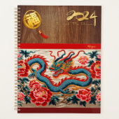 Monogramme chinois du Nouvel An Dragon 2024 "brode (Devant)
