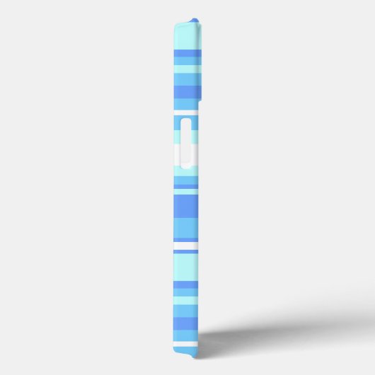 Monogramme ciel bleu rayures Coque-Mate coque ipho (Verso / Droite)