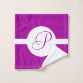 Monogramme circulaire violet clair (Gant de toilette)