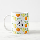 Monogramme Citrus citron orange citron café Mug (Gauche)