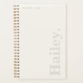 Monogramme Classic Élégant Minimal Ivory Blanc Nom (Devant)