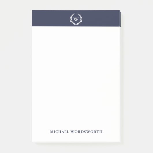 Monogramme Classic Élégant Nom Post-it® Notes (Devant)