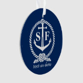 Monogramme classique Ancre bleu marine Bateau de p (devant)