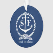 Monogramme classique Ancre bleu marine Bateau de p (devant)