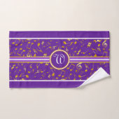 Monogramme classique avec Gold Music Notes sur PUR (Serviette à main)