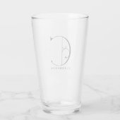Monogramme classique C initial avec verre de nom d (Dos)