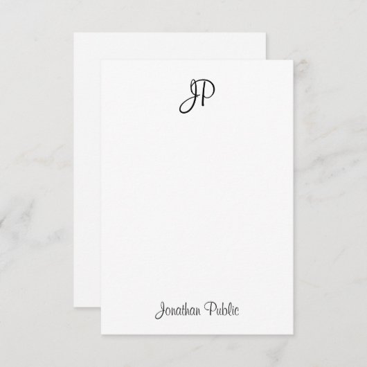 Monogramme classique Calligraphie Modèle vertical (Devant / Derrière)