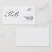 Monogramme classique Carte de visite standard blan (Devant / Derrière)