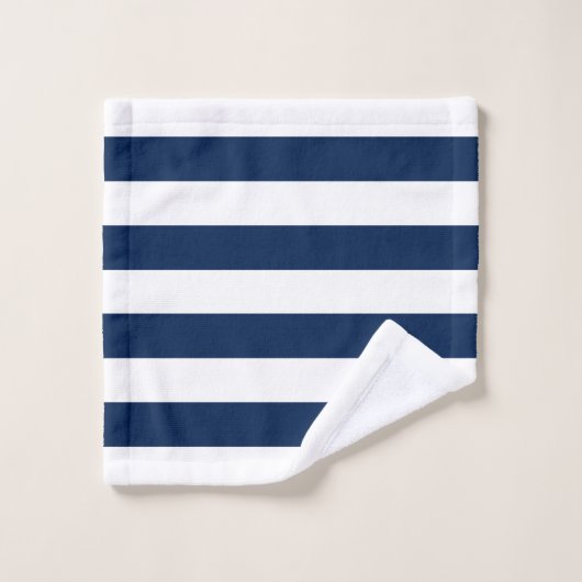 Monogramme classique d'Ancre de bleu marine (Gant de toilette)