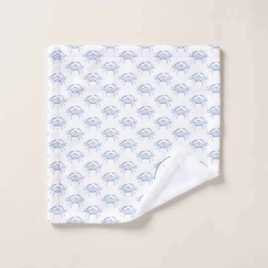 Monogramme classique de crabes bleus et blancs (Gant de toilette)
