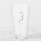 Monogramme classique E initial avec verre de nom d (Dos)