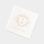 Monogramme classique élégant floral blason mariage (Gauche)