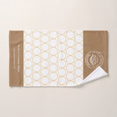 Monogramme classique élégant minimal blanc et café (Serviette à main)